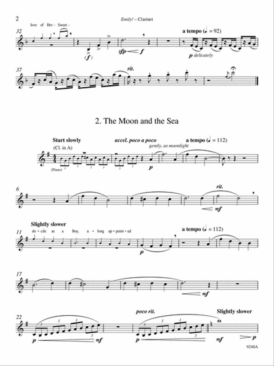 Emily! (from New England) (Downloadable Clarinet Part for Clarinet/Piano Version) Clarinet scores gallery preview page 2