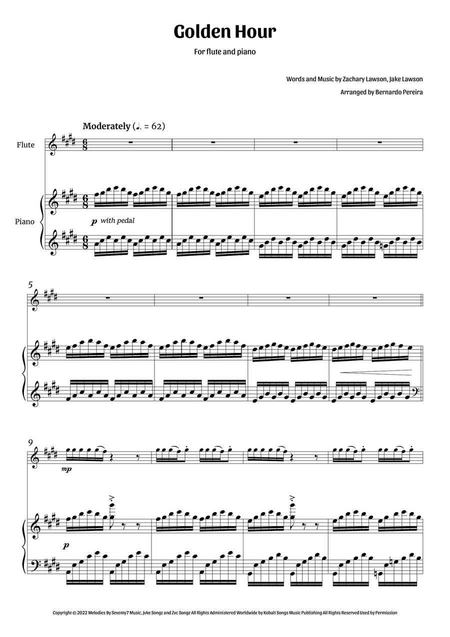 Golden Hour Flute scores gallery preview page 1