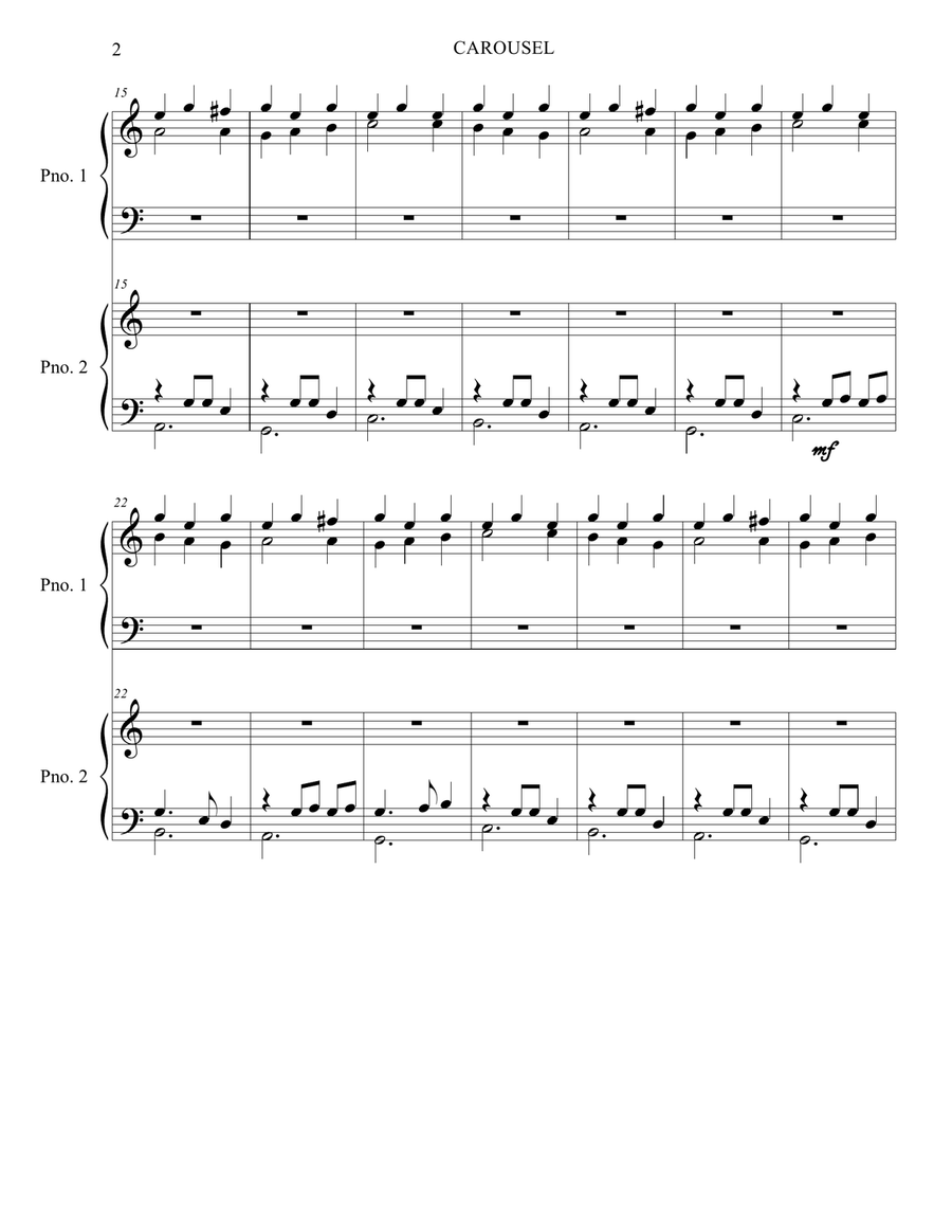 CAROUSEL - Four Hands Piano Duet Piano Method scores gallery preview page 4