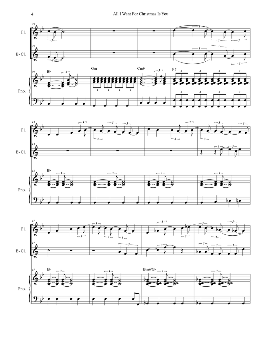 All I Want For Christmas Is You Woodwind Duet scores gallery preview page 4