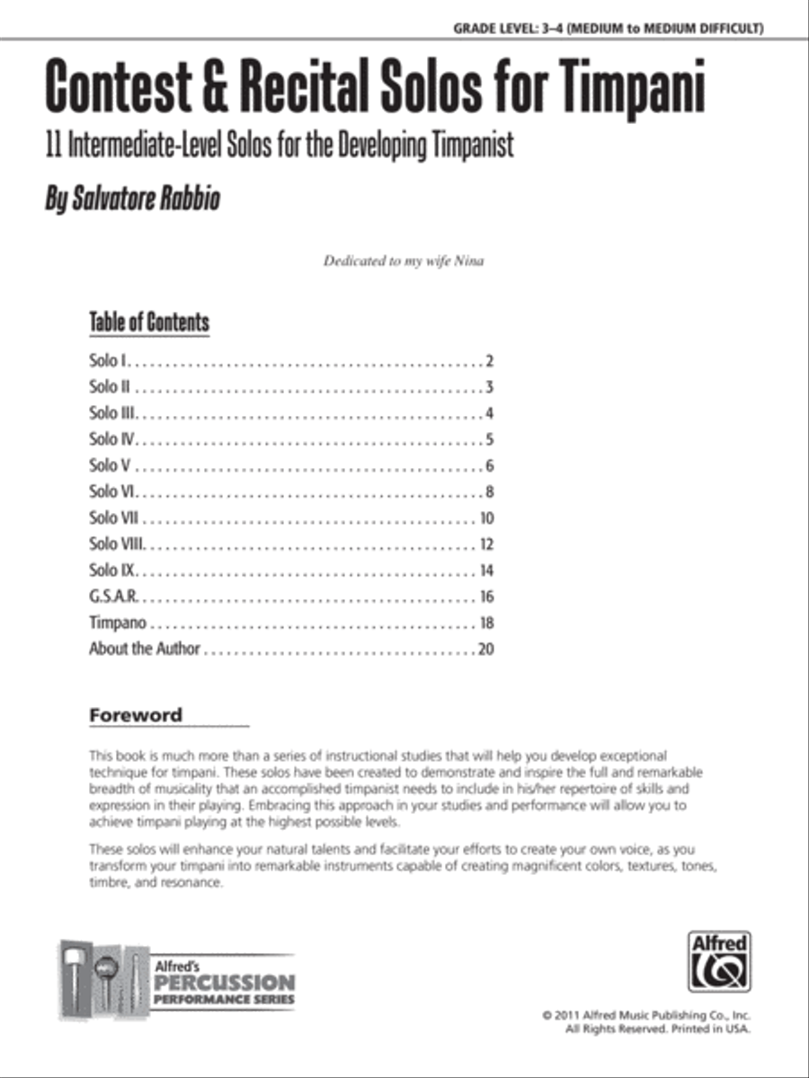 Contest & Recital Solos for Timpani Timpani scores gallery preview page 2