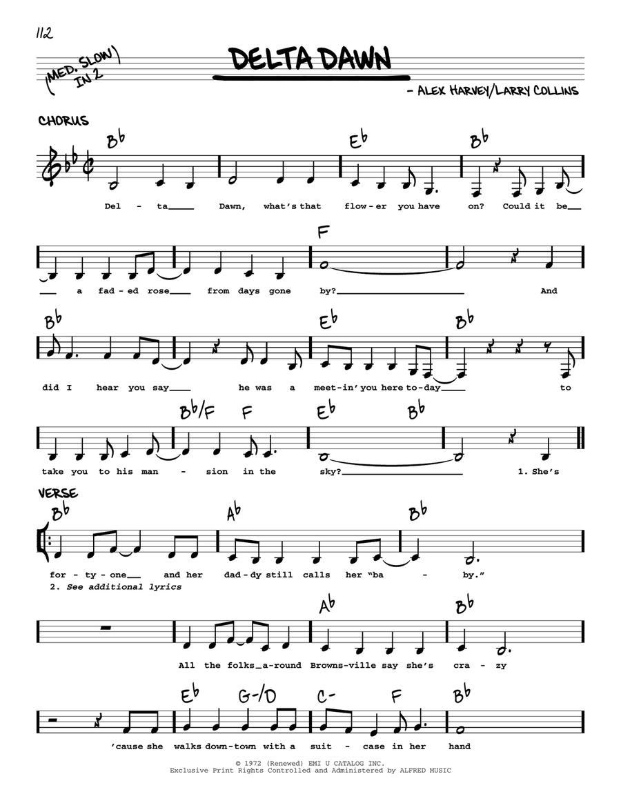 Delta Dawn Voice scores gallery preview page 1