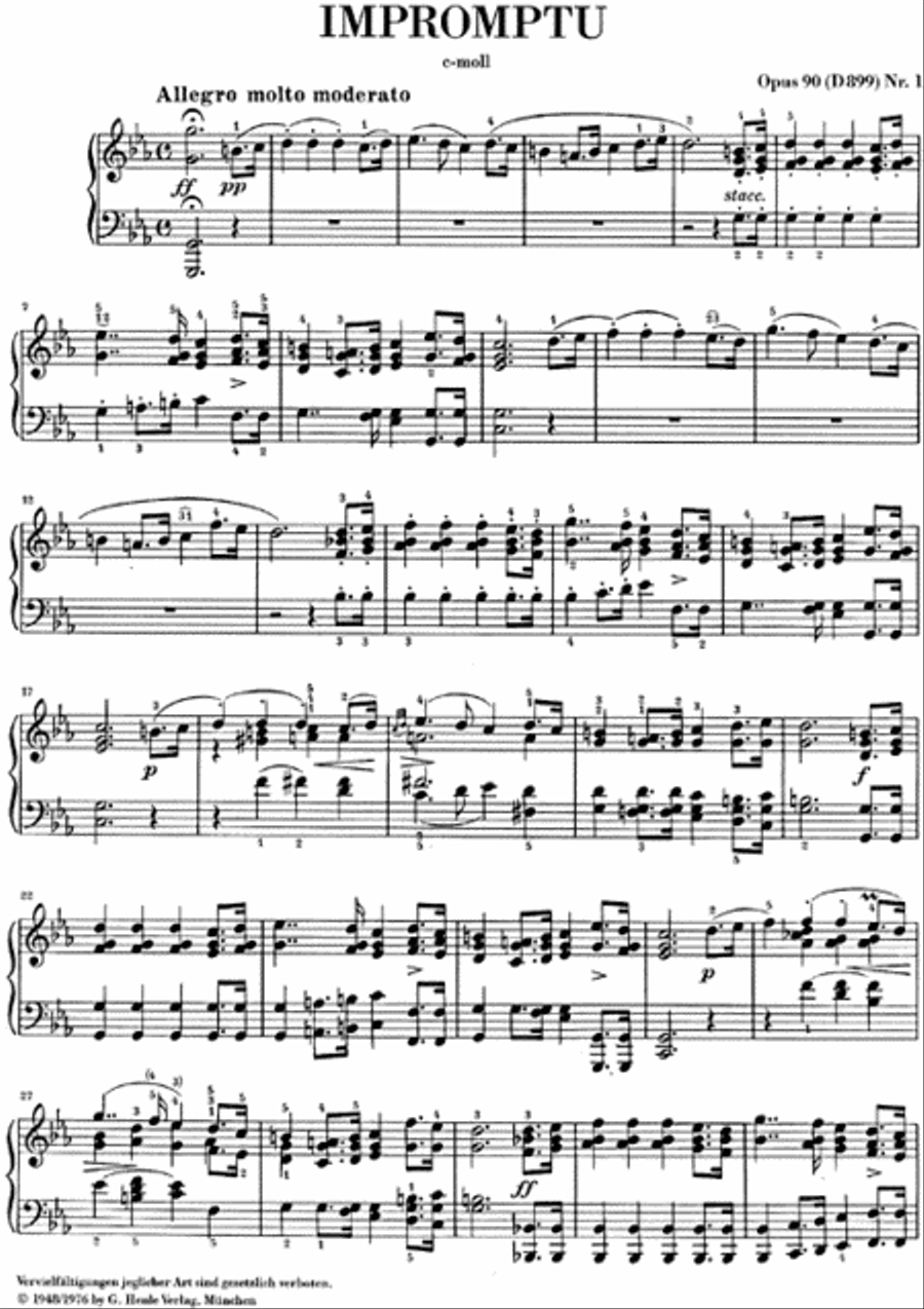 Impromptu C minor Op. 90 D 899 Piano Solo scores gallery preview page 2