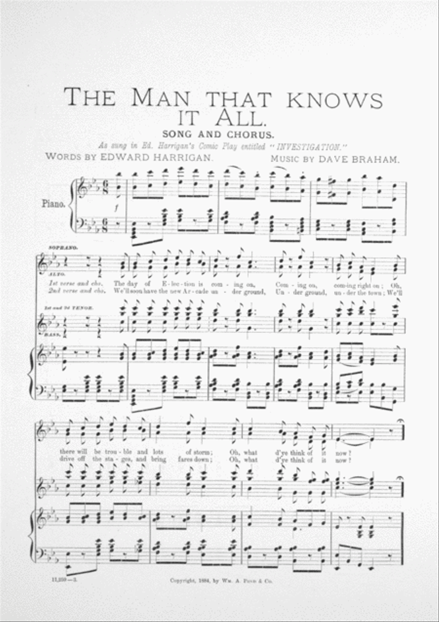 The Man That Knows It All. Song and Chorus 4-Part scores gallery preview page 2