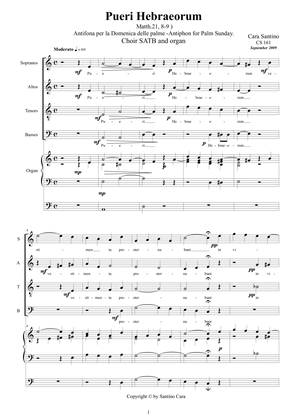 Pueri Hebraeorum - Antiphon for Choir SATB and organ