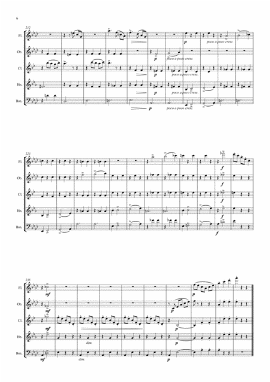 Tchaikovsky: The Seasons Op.37a No.12 December (Christmas) - wind quintet Woodwind Quintet scores gallery preview page 6