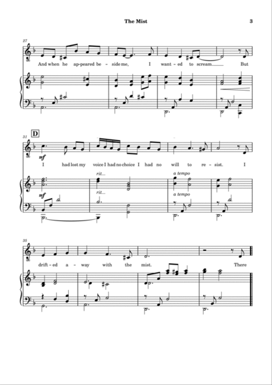 The Mist The Mist Voice scores gallery preview page 4