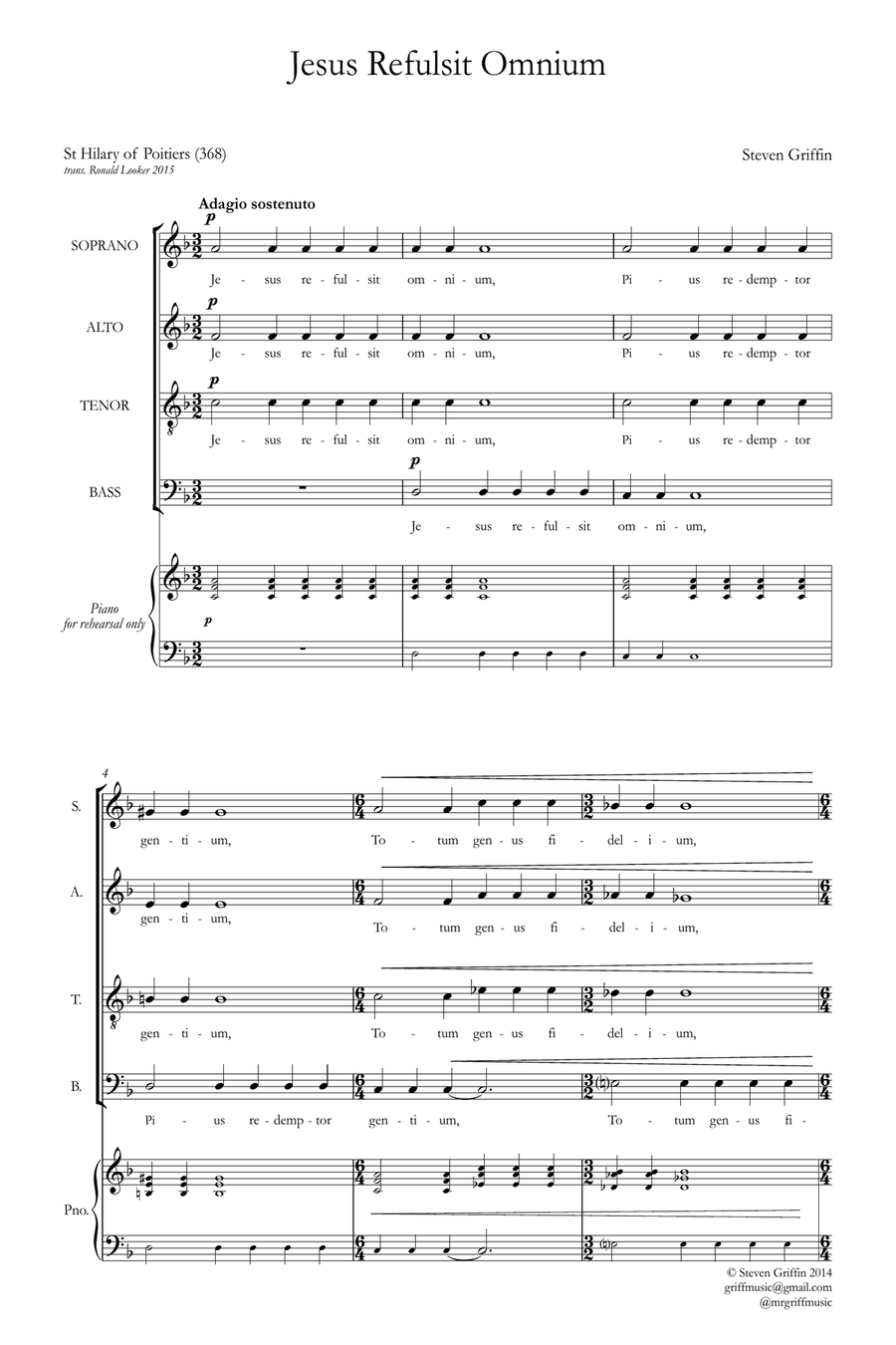 Jesus Refulsit Omnium 4-Part scores gallery preview page 1