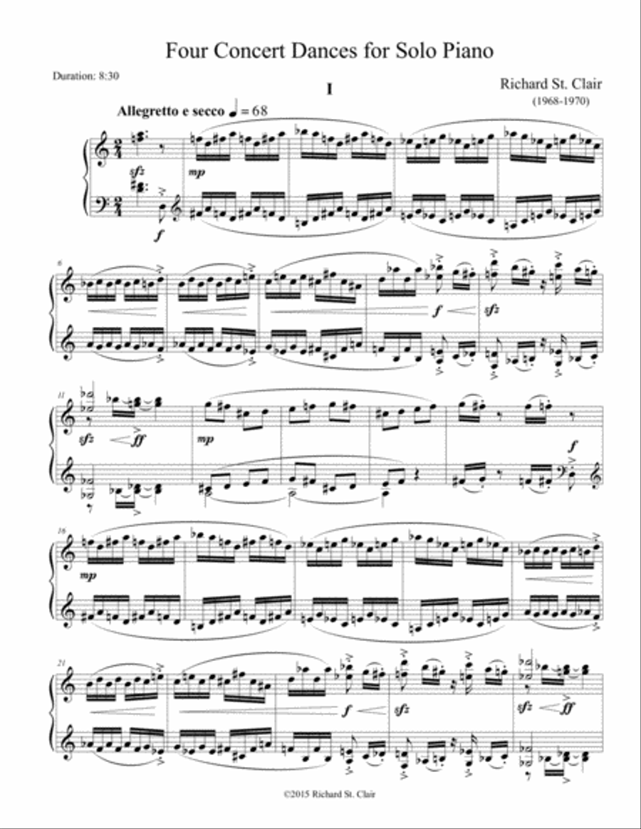 Four Concert Dances for Solo Piano (1968-69) Piano Solo scores gallery preview page 2