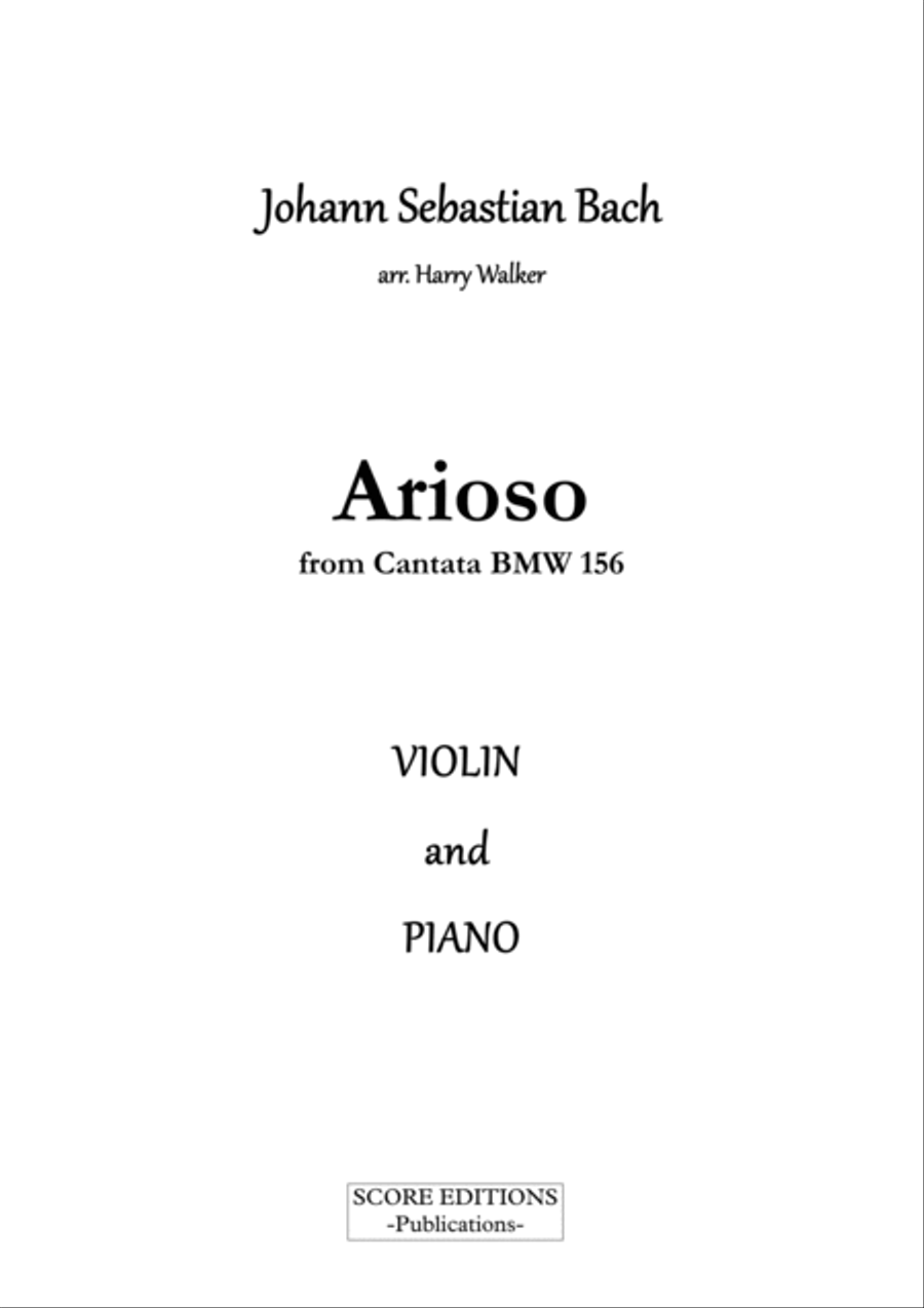 Bach - Arioso from Cantata BWV 156 for Violin and Piano Violin Solo scores gallery preview page 2