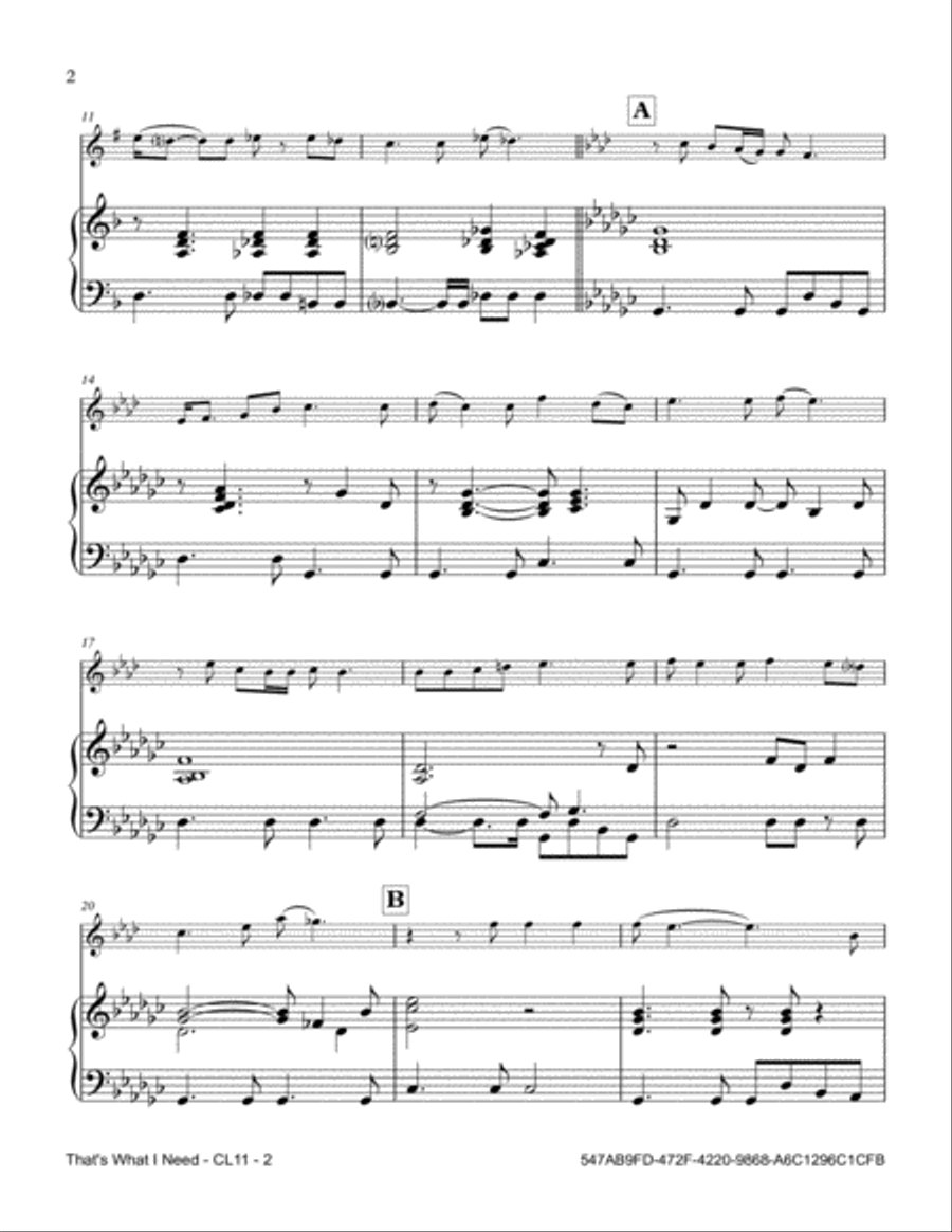 That's What I Need That's What I Need Clarinet Solo scores gallery preview page 2