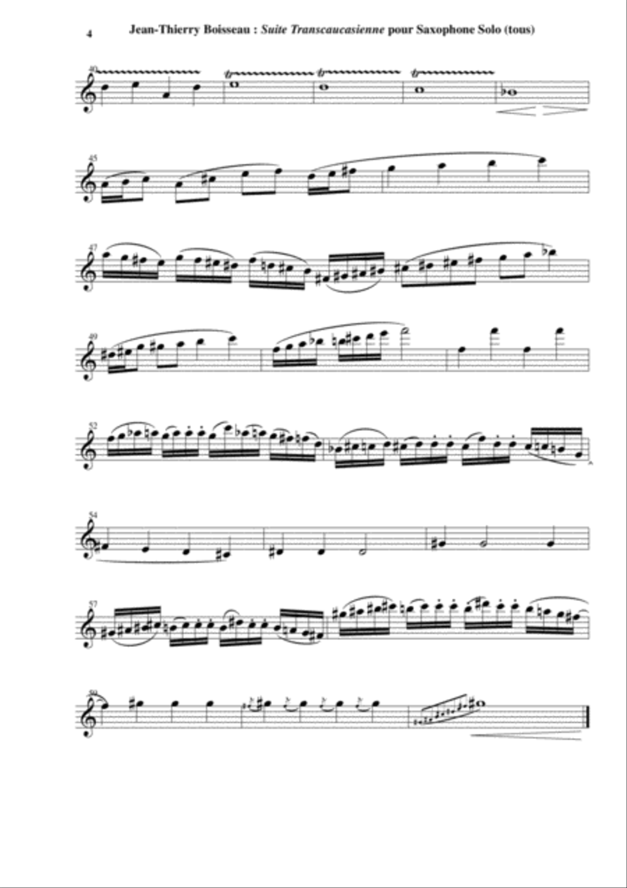 Jean-Thierry Boisseau: Suite Transcaucasienne for solo saxophone (any) Alto Saxophone scores gallery preview page 4