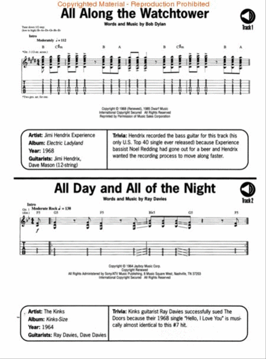 '60s Guitar Riffs - 2nd Edition Electric Guitar scores gallery preview page 2