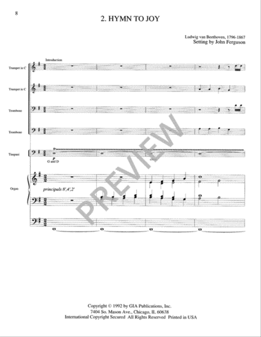 Festival Hymns for Organ, Brass, and Timpani - Volume 2, Easter Trombone scores gallery preview page 10