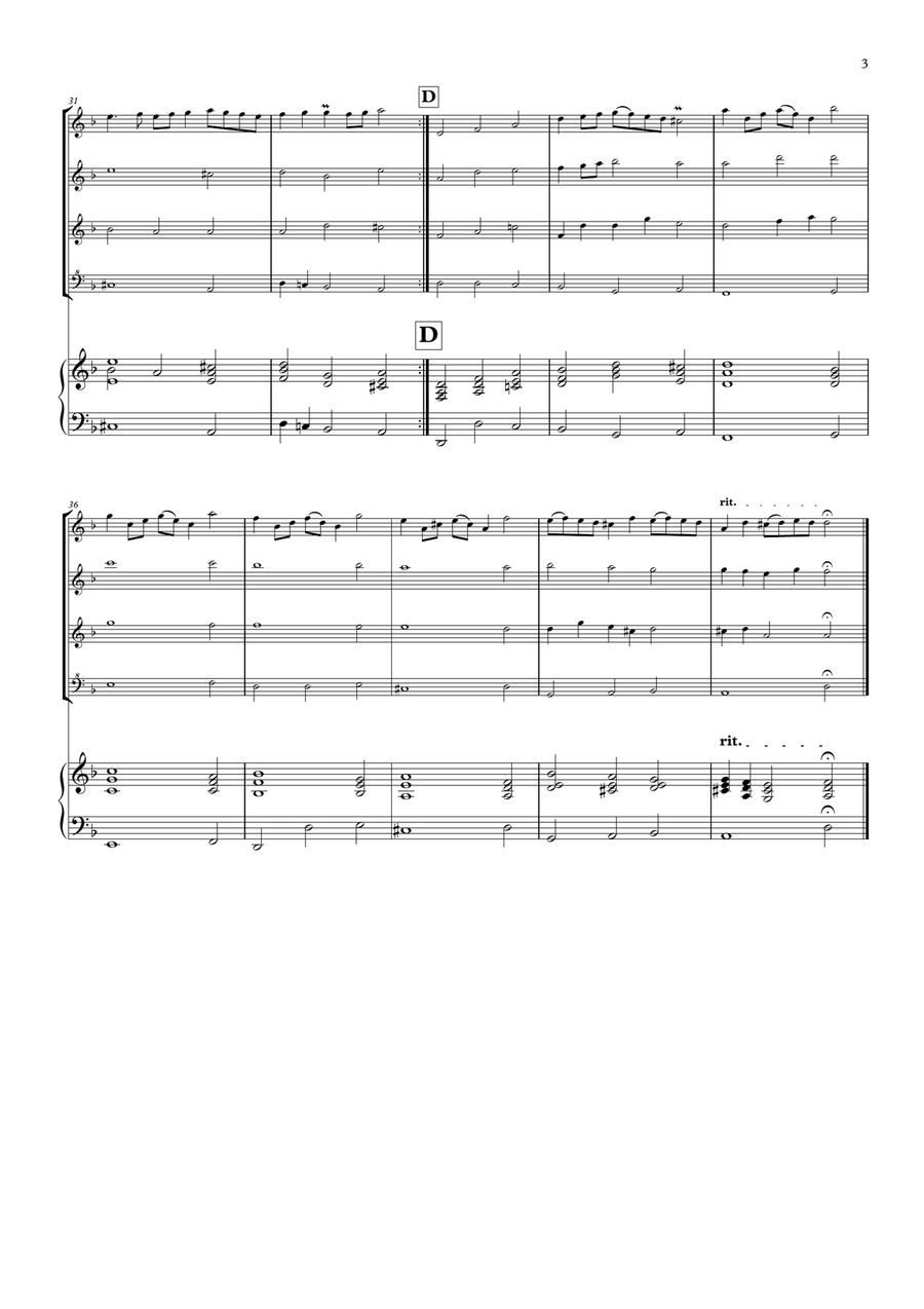 Henry Purcell - Rondeau - From Abdelazer Suite - for recorder quartet Woodwind Quartet scores gallery preview page 5