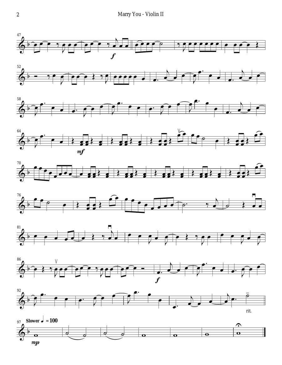Marry You String Quartet scores gallery preview page 4