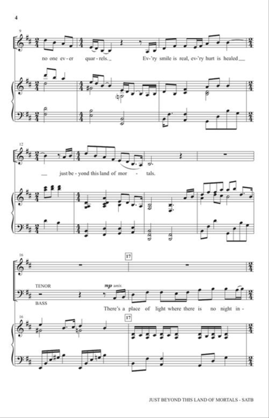 Just Beyond This Land of Mortals 4-Part scores gallery preview page 4