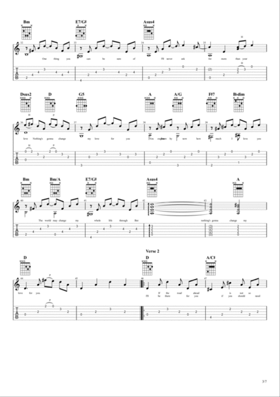 Nothing's Gonna Change My Love For You Electric Guitar scores gallery preview page 3