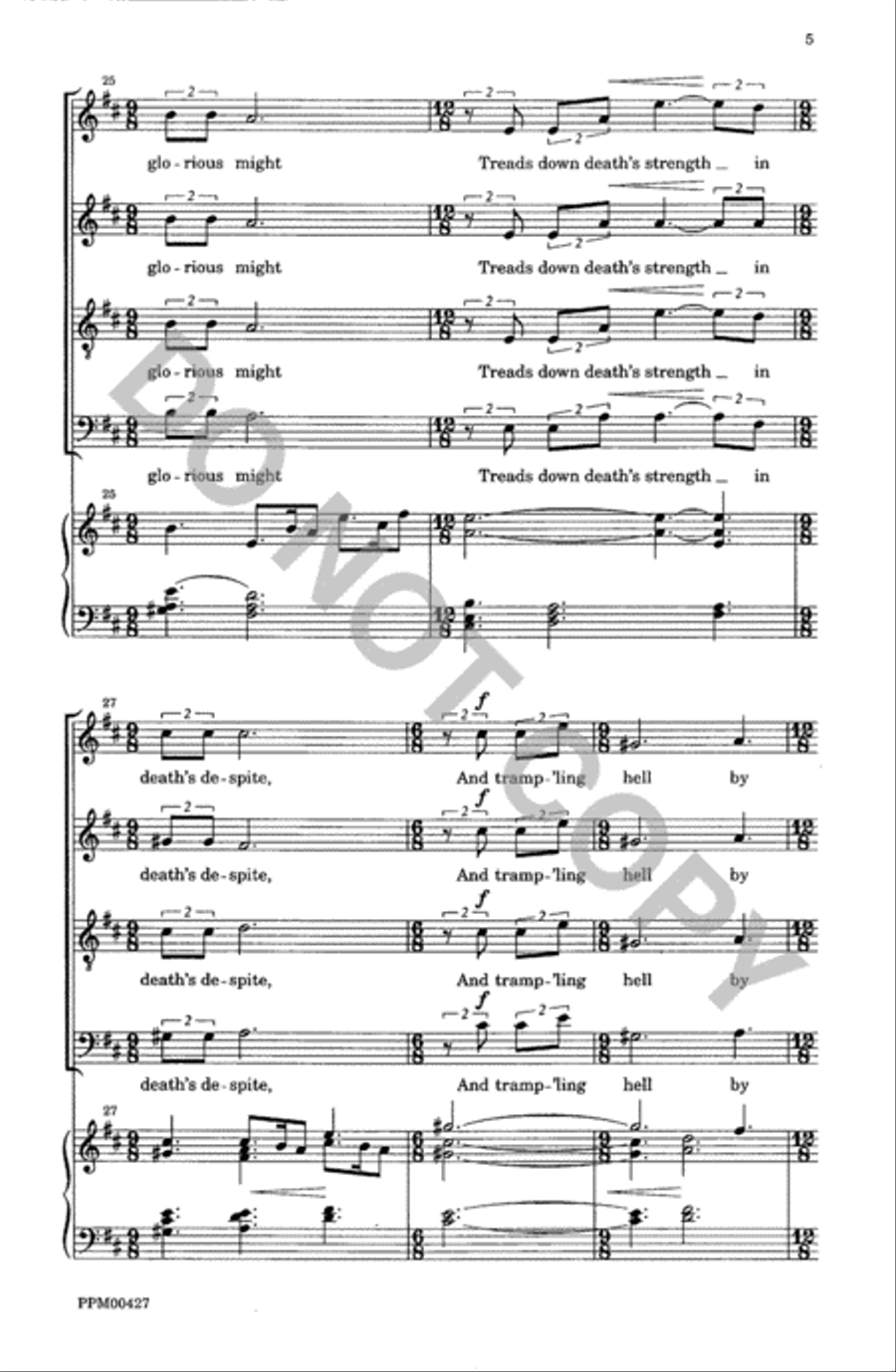 Light's Glittering Morn 4-Part scores gallery preview page 6