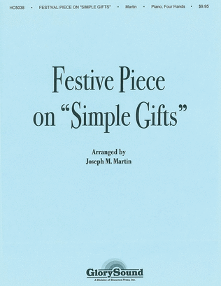Book cover for Festive Piece on 'Simple Gifts' Piano Duet