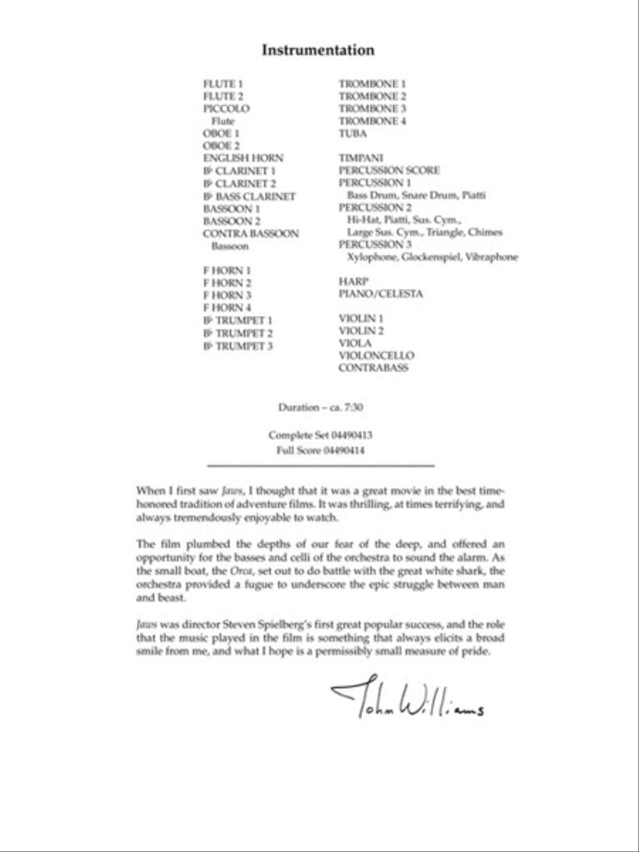 Suite from Jaws Full Orchestra scores gallery preview page 2