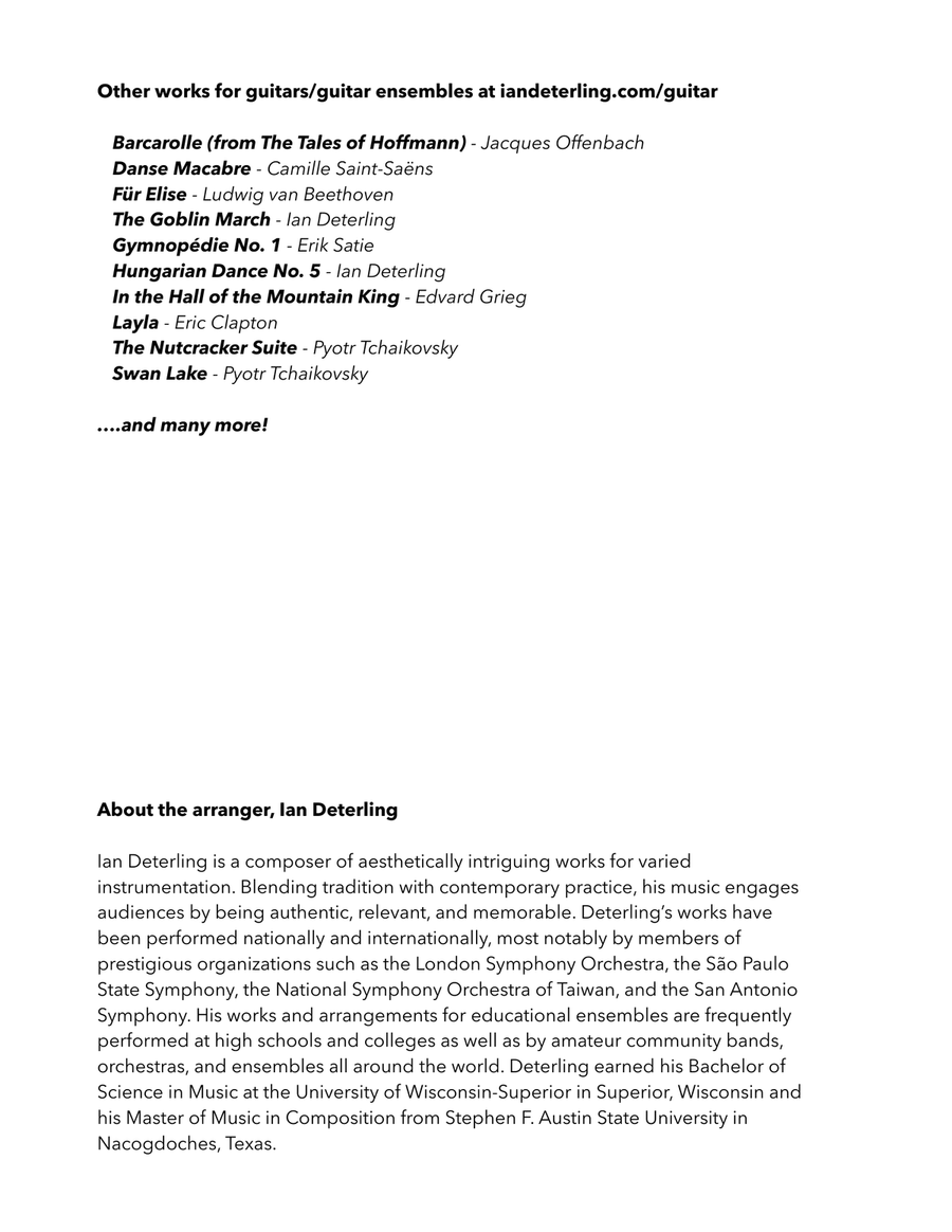 Danse Macabre (Guitar Ensemble) Guitar Ensemble scores gallery preview page 4