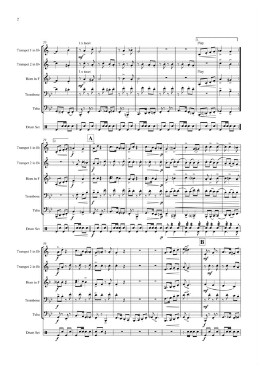 Tuba Galopp - Octoberfest - Tuba Solo - Fast Polka - Brass Quintet Brass Quintet scores gallery preview page 2