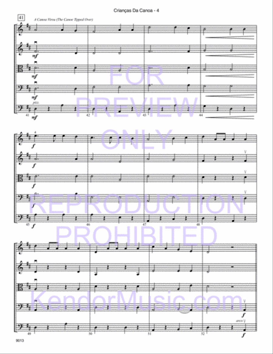 Criancas Da Canoa (Canoe Children) String Orchestra scores gallery preview page 5