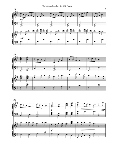 Christmas Medley in 6/8, Harp Duet