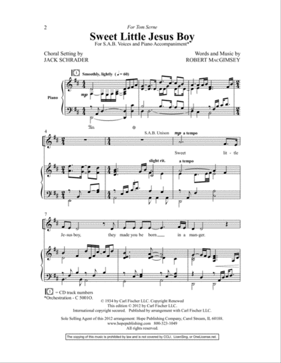 Sweet Little Jesus Boy Sweet Little Jesus Boy 4-Part scores gallery preview page 3