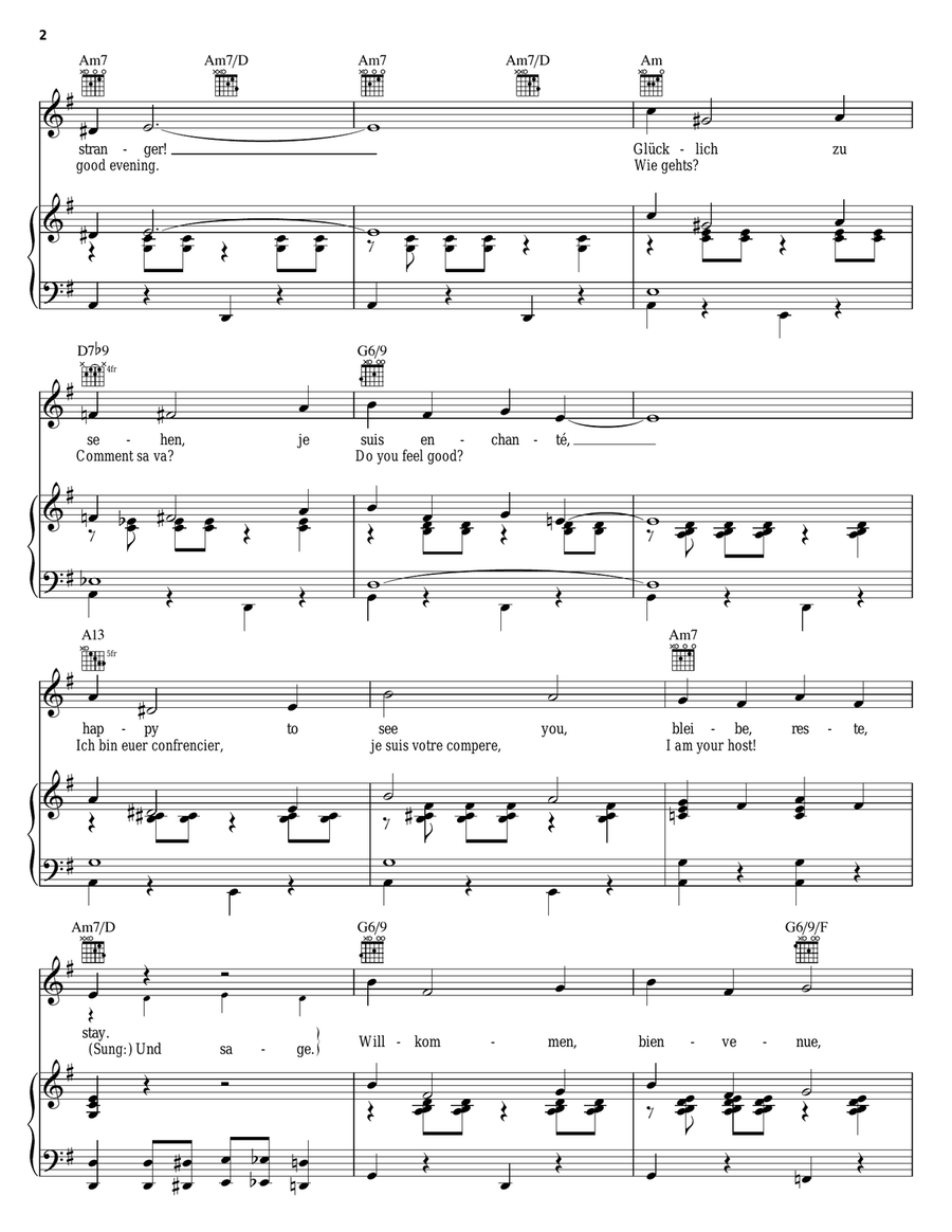 Willkommen Piano, Vocal, Guitar scores gallery preview page 2