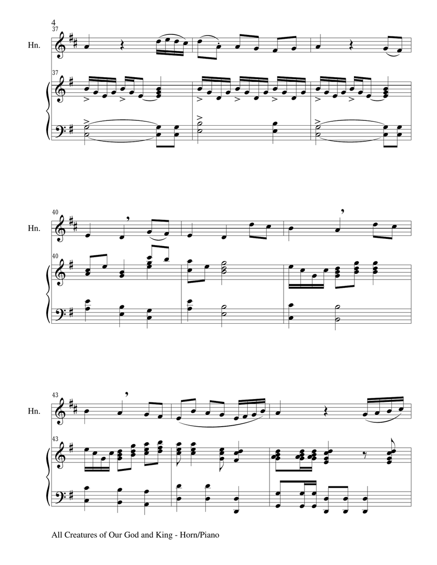 Gary Lanier: 3 HYMNS of ADORATION (Duets for Horn in F & Piano) Brass Duet scores gallery preview page 6