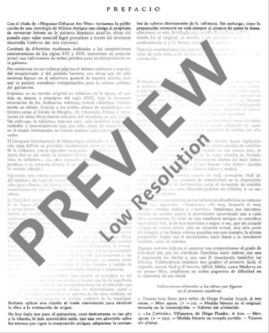 Hispanae Citharae Ars Viva Guitar scores gallery preview page 4