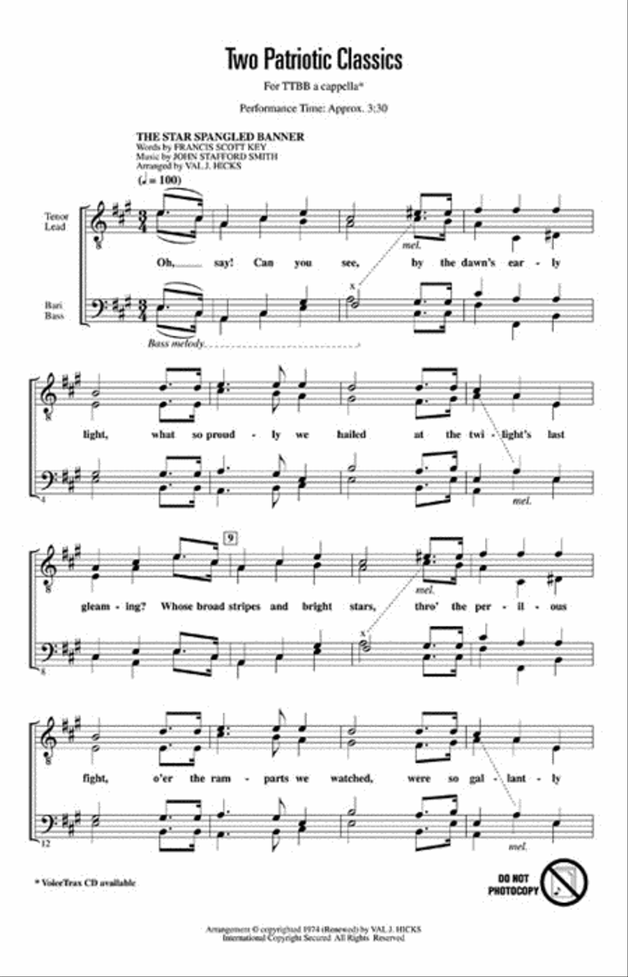 Two Patriotic Classics Two Patriotic Classics TTBB scores gallery preview page 2