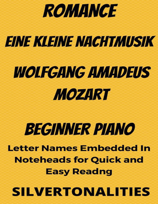 Book cover for Romance Eine Kleine Nachtmusik Beginner Piano Sheet Music