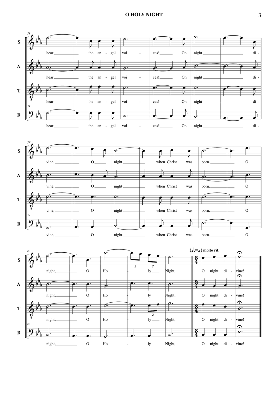 O Holy Night O Holy Night 4-Part scores gallery preview page 4