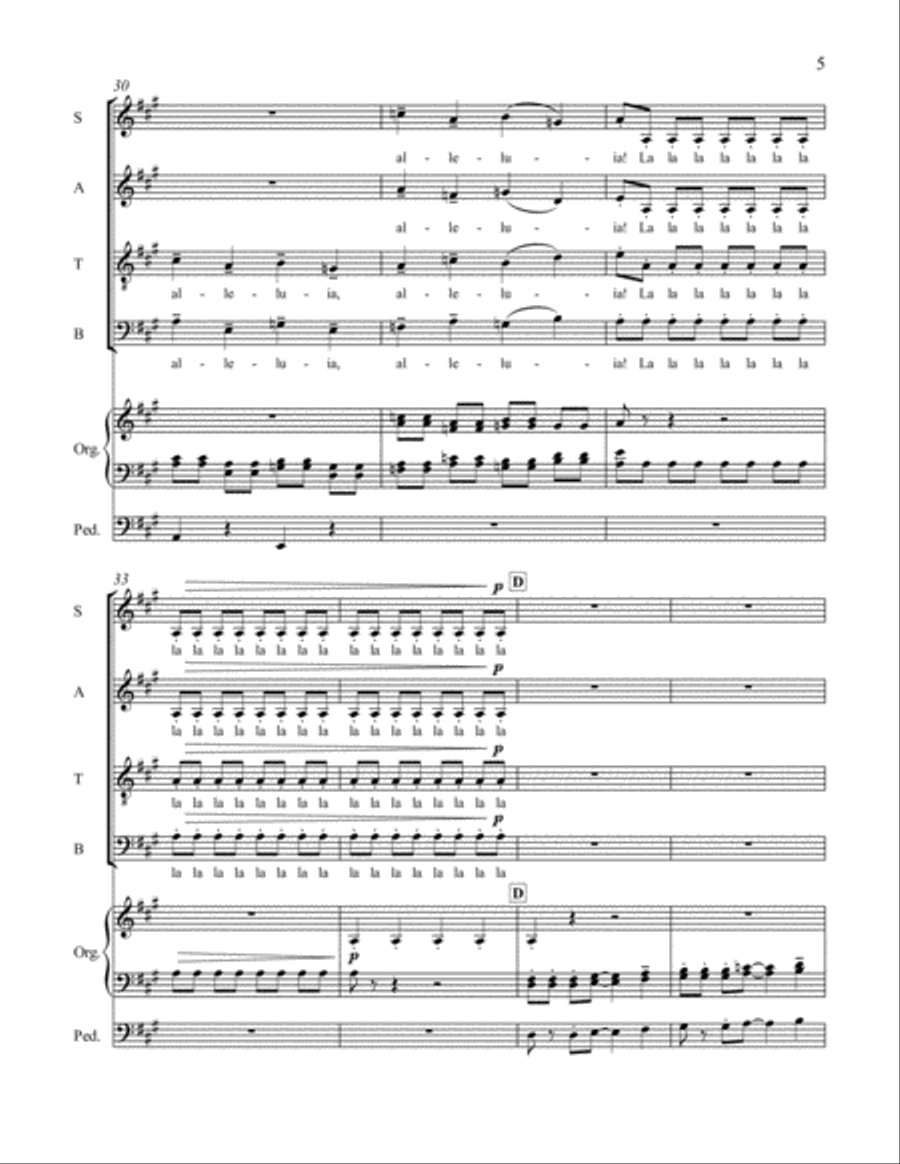 A Sacred Place: 3. Alleluia! Amen! 4-Part scores gallery preview page 6