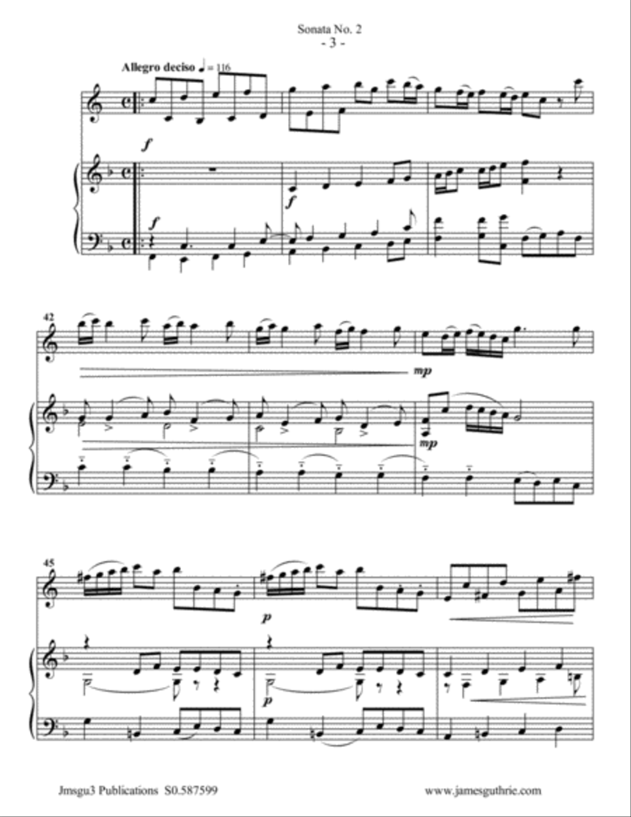 Vivaldi: Sonata No. 2 for English Horn & Piano English Horn scores gallery preview page 3