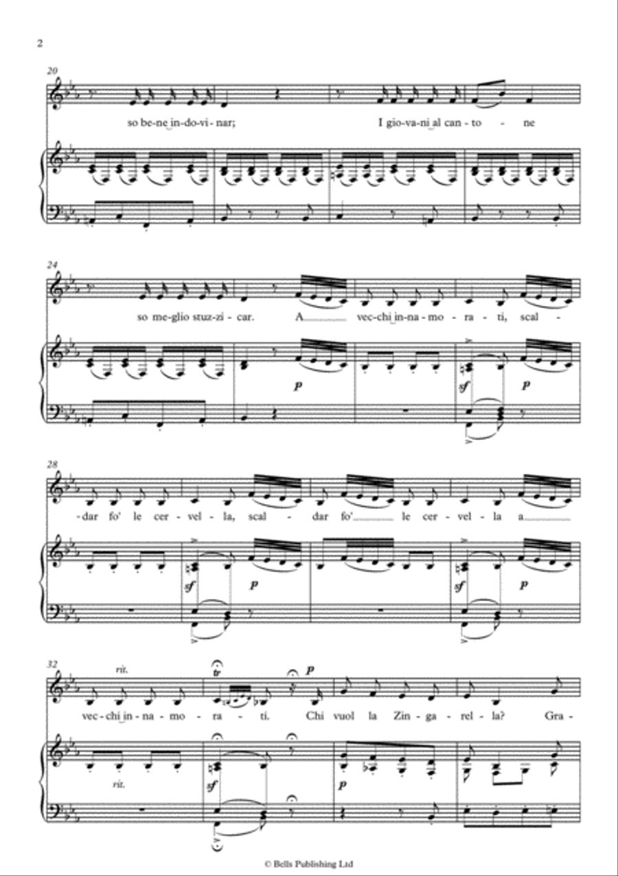Chi vuol la zingarella (E-flat Major) Voice Solo scores gallery preview page 2