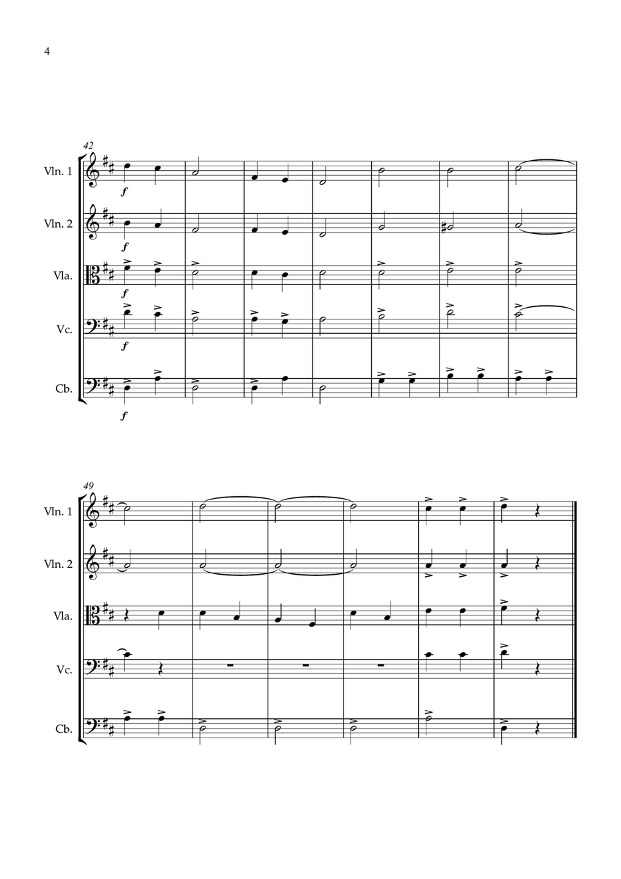 Joy To The World String quintet easy beginner String Quintet scores gallery preview page 4