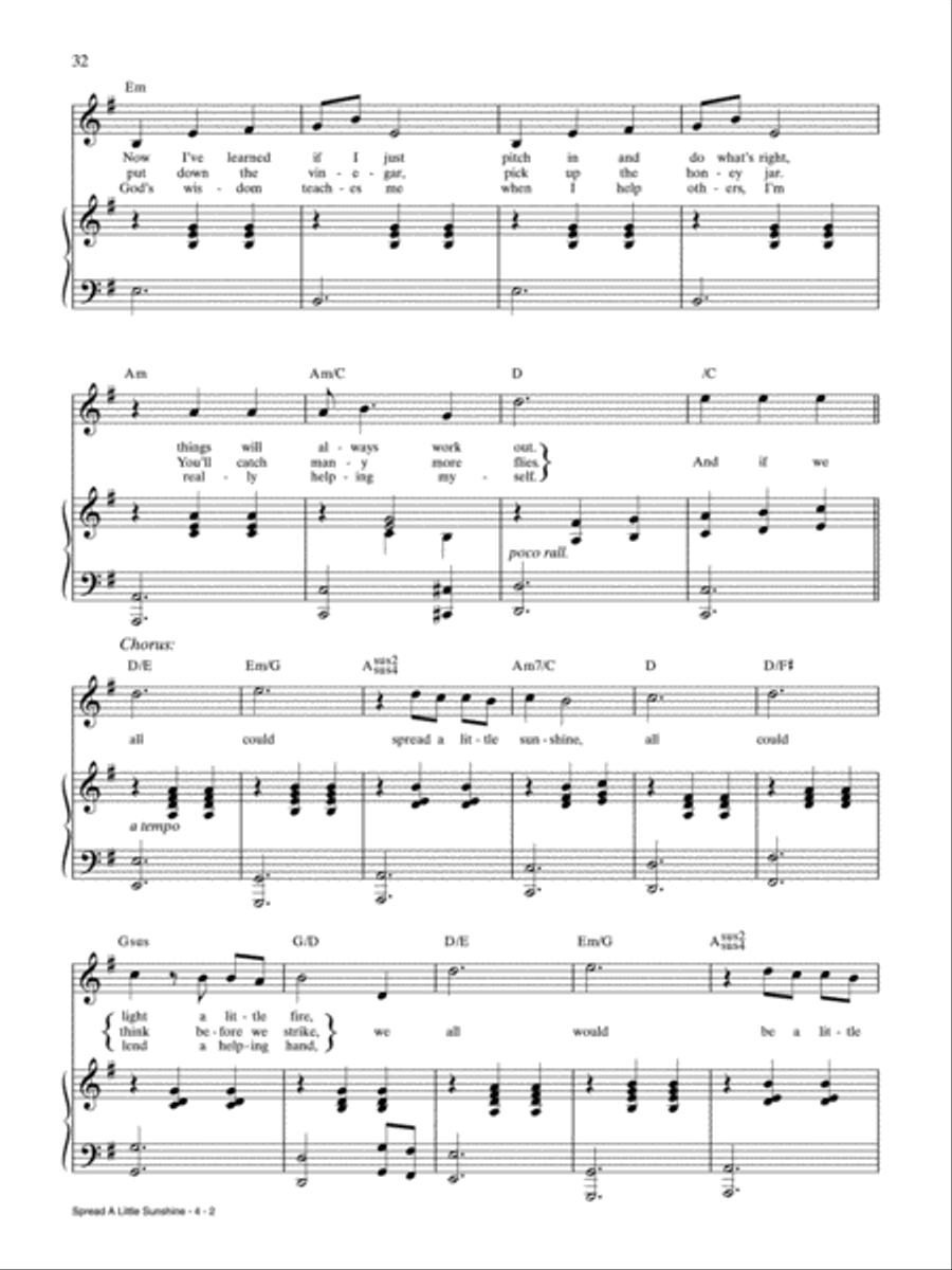 Spread a Little Sunshine (from Pippin) Piano, Vocal, Guitar scores gallery preview page 2