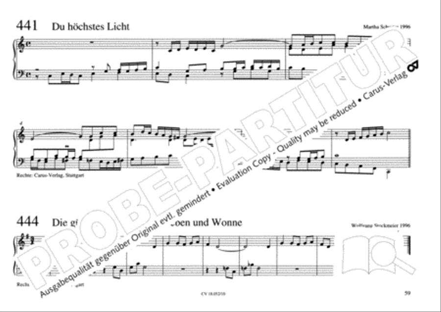 Esslinger Orgelbuch, Bd I-III Organ Solo scores gallery preview page 76