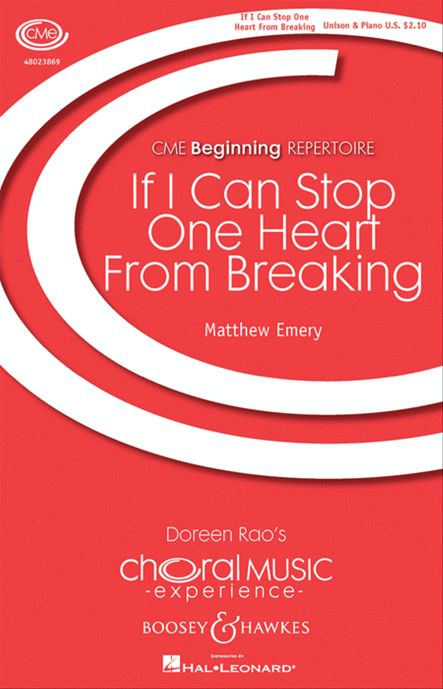 If I Can Stop One Heart from Breaking Unison Choir scores gallery preview page 1
