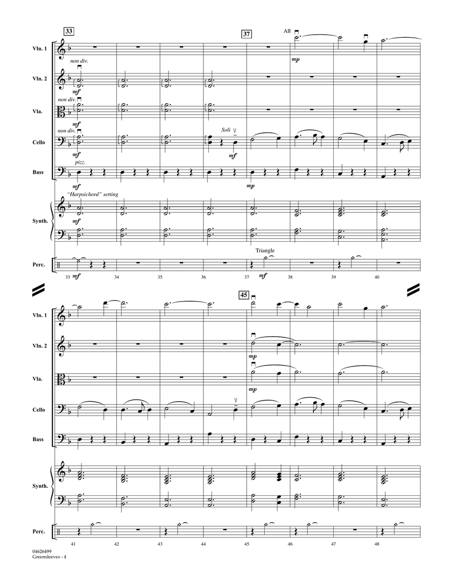 Greensleeves - Full Score Orchestra scores gallery preview page 4