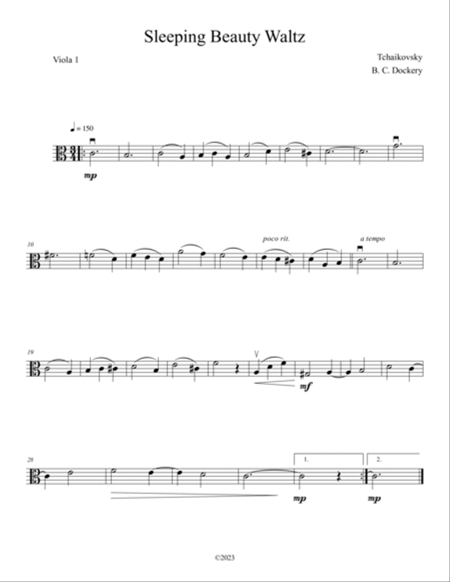 Sleeping Beauty Waltz (Viola Solo with Piano Accompaniment) Piano scores gallery preview page 3