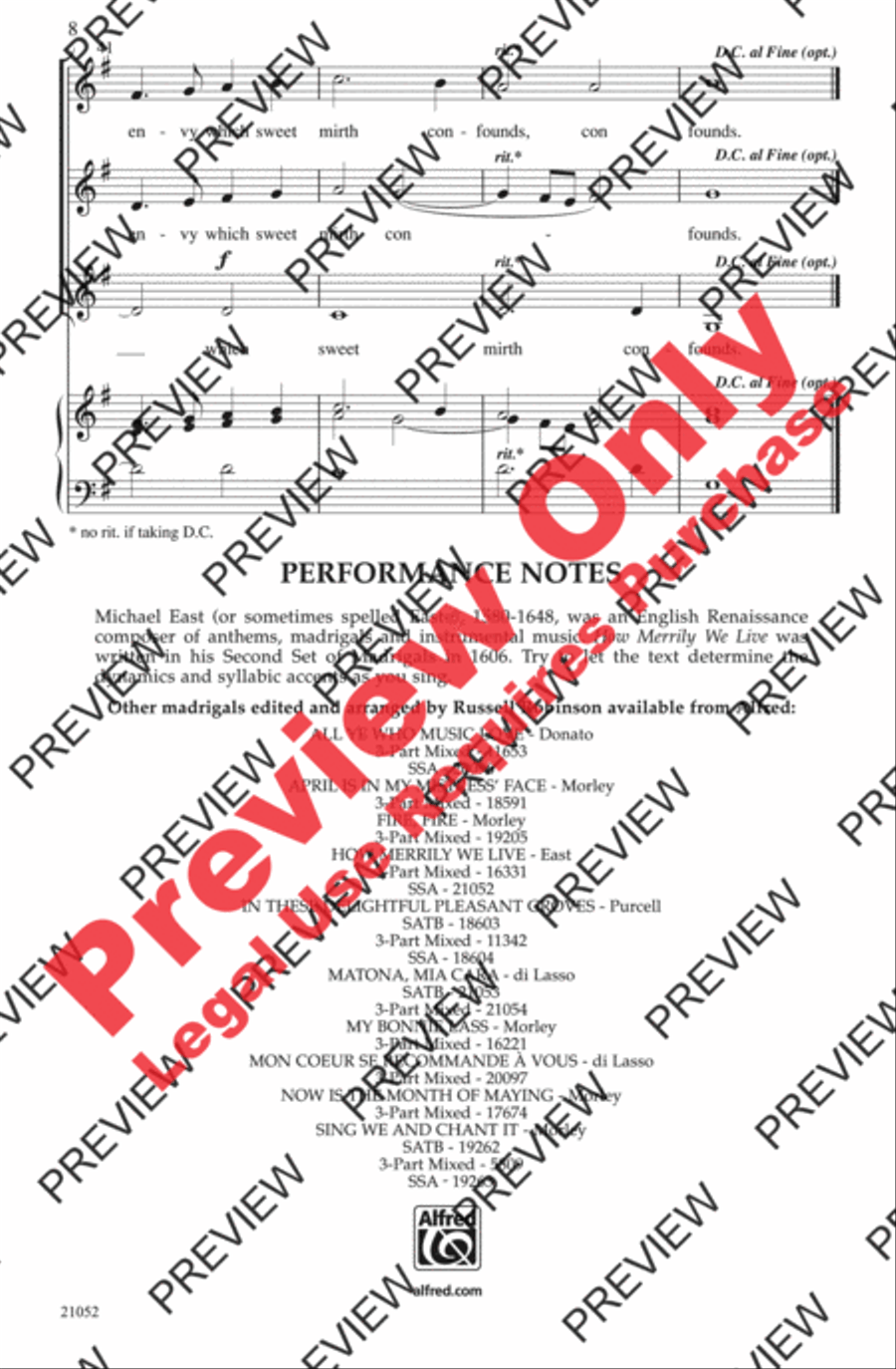How Merrily We Live Women's Choir scores gallery preview page 8
