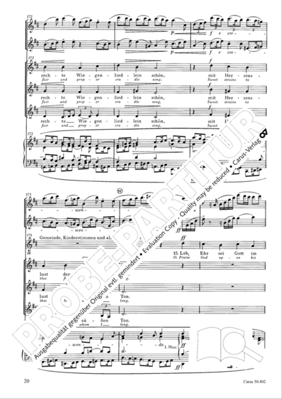 From heav'n above to earth I come (Vom Himmel hoch, da komm ich her) SSAA scores gallery preview page 23