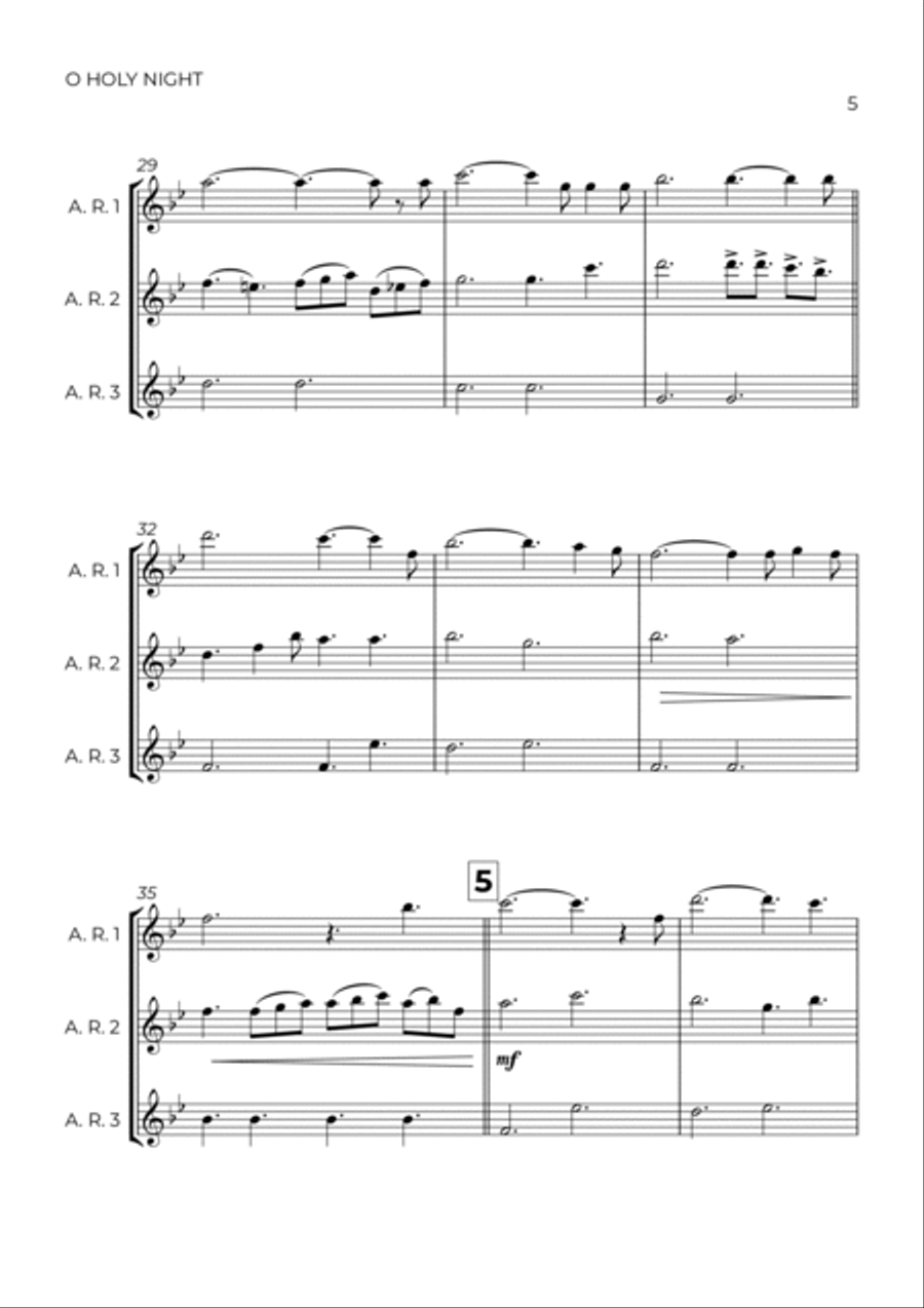 O Holy Night Alto Recorder scores gallery preview page 5