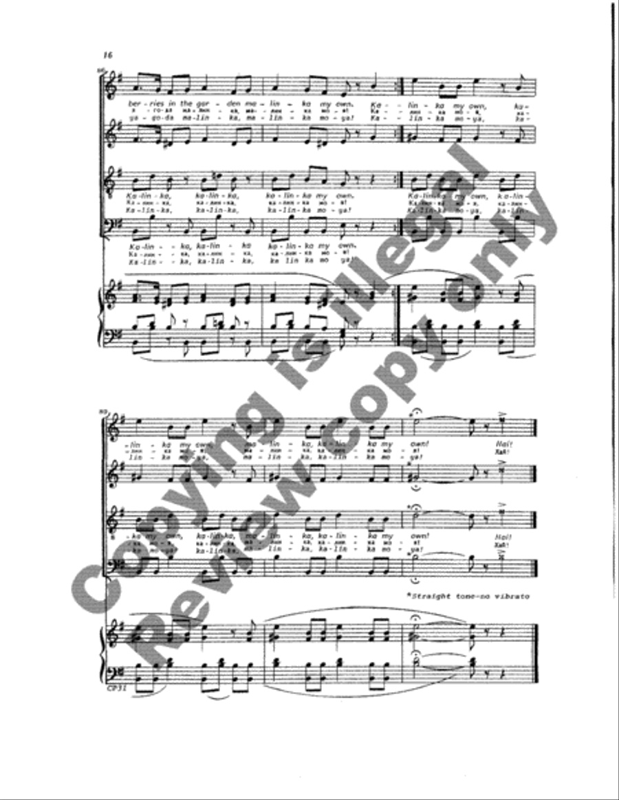 Two Russian Folk Songs 4-Part scores gallery preview page 16