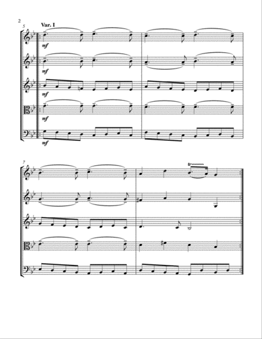 Passacaglia in g minor for String Quintet (3 Violins, Viola, and Cello) String Quintet scores gallery preview page 2